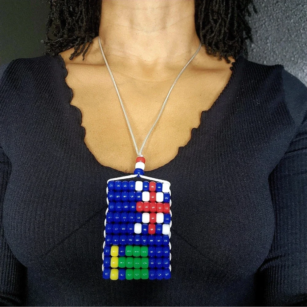 British Virgin Islands-BVI Flag Car Rearview Mirror Danglers/Carnival Necklace .